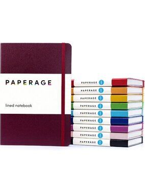 Bright Rainbow Lined Journal Notebook - 10 Pack, 160 Pages, Medium 5.6"x8